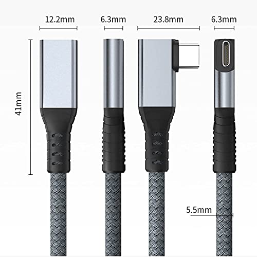 Image of UseBean USB C Extension Cable 240W 2FT, Right Angle USB 4 & Thunderbolt 4 Extension Cable, 40Gbps 8K@60Hz Video, Type C Male to Female USBC Extender Cord, for iPhone 17, MacBook, iPad Pro, Galaxy S25