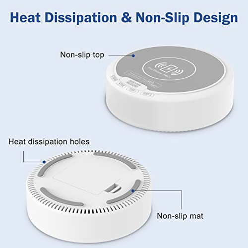 Reacher Small Wireless Charging Alarm Clock With Dimmable Digital Led Display, Easy To Use, Plug In Simple Clock For Bedroom, Bedside, Office (White) #TOP2