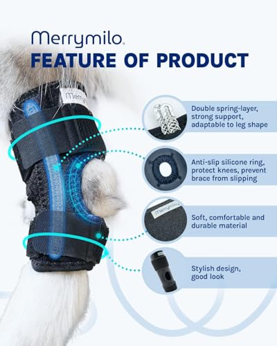 Image of Dog Leg Brace for Rear Hock & Ankle, Canine Hind Leg Joint Compression Wrap for Torn ACL & CCL, Injury and Sprain Protection, Wound Care and Loss of Stability 1 Pair, Size: Small