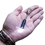 Smallest Super Tiny Mini Small Keychain Flashlight Bright Long Lifetime Waterproof Key Ring Light Torch for EDC Emergency Dog Walking Sleeping Reading Gift for Student Kids or Parents(e1 aluminium)