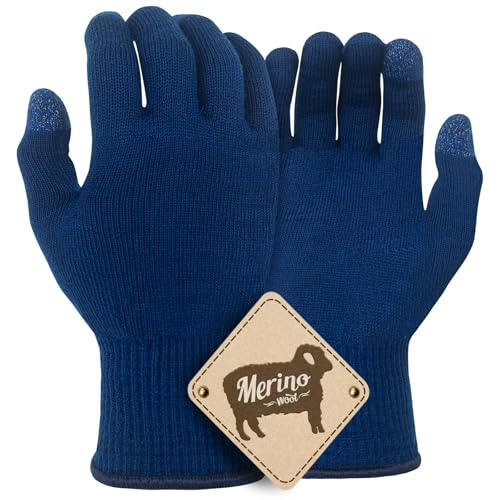 Migliore Wear Merino Unterziehhandschuhe, TOUCHSCREEN Wollhandschuhe Merinowollhandschuhe, Warme Innenhandschuhe Winterhandschuhe zum Radfahren, Laufen, Wandern, Fahren