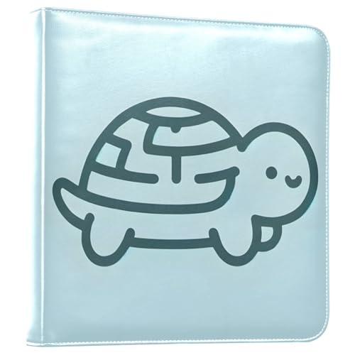 JIPONI Cute Line Turtle Large Photo Album, DIY Leather Cover Scrapbook Albums for 4x6 5x7 6x8 Pictures, Self Adhesive Memory Book for Wedding, Baby, Family