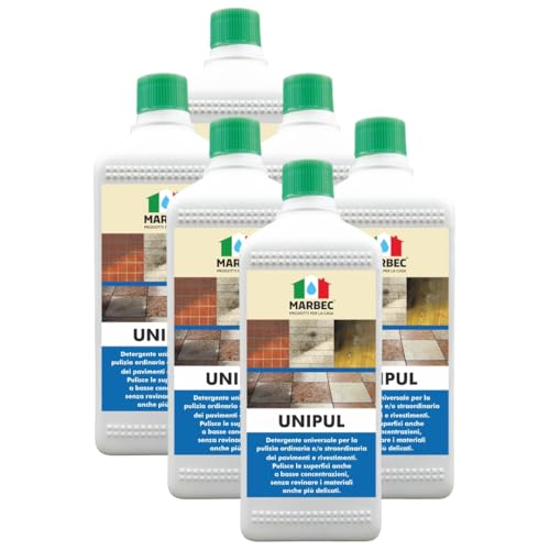 Marbec Unipul 1Ltx6Pz Detergente Universale Concentrato Per Tutti I Tipi Di Pavimenti E Rivestimenti