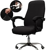 Melaluxe Funda para silla de oficina, fundas para silla de computadora (tamaño: L) - negro