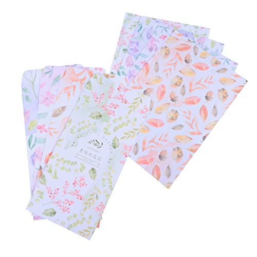 STOBOK 4 セット 封筒 と 紙 セット 花 印刷 筆記 紙 花柄 メモ 紙 漫画 筆記