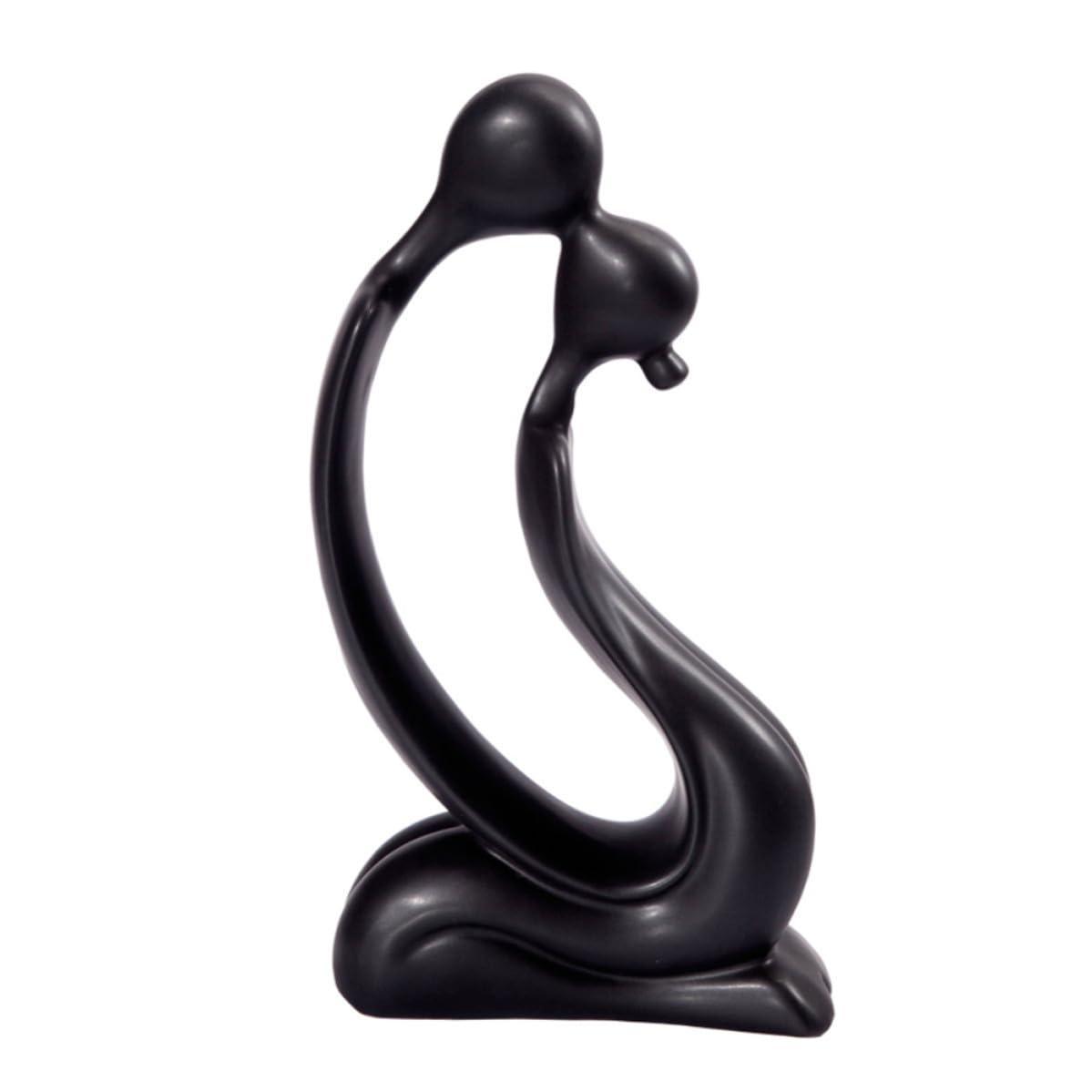 Figurine couple en céramique noire : cadeau de mariage unique pour jeunes mariés