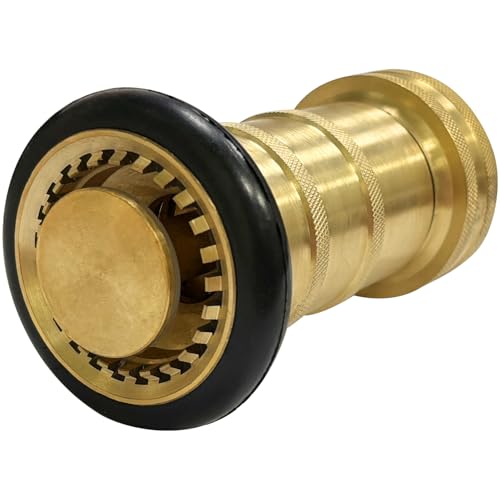 Image of SAFBY Fire Hose Nozzle Brass Fire Equipment Spray Jet Fog (1.5 inch NPT /NPSH)