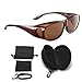 Produktbild FALINGO Sonnenüberbrille Überzieh Sonnenbrille CLASSIC EDITION polarisiert UV 400 (Braun, Braun)