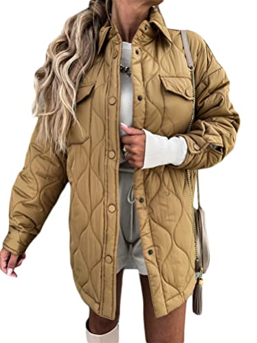 Coat décontracté matelassé femme veste boutonnée au design épuré moderne