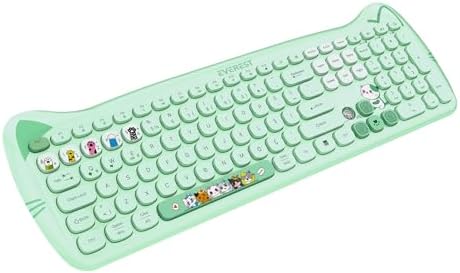 Everest KM-6283 CATTY Renkli Tuşlu Yeşil 2.4 ghz + BT Kablosuz Q Multimedia Klavye + Mouse + Pad Set - Görsel 3