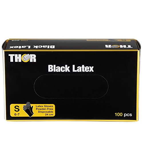 Abena THOR Latex Einweghandschuhe Schwarz 100 Stück