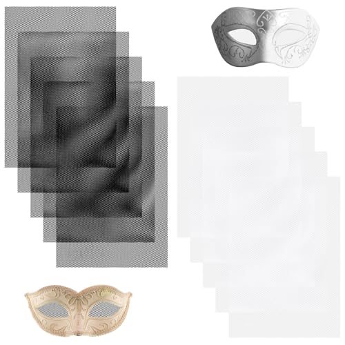 Giantree 10-Pack Furs Suit Eye Masks Net, Plastic Mesh, Hard Linen Nets, Waterproof Printable PVC Eye Mask