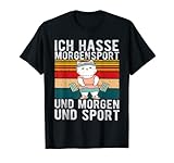 Photo Gallery divertente scritta in lingua tedesca "ich hasse morgensport" con gatto grasso maglietta Photo Gallery divertente scritta in lingua tedesca "ich hasse morgensport" con gatto grasso maglietta