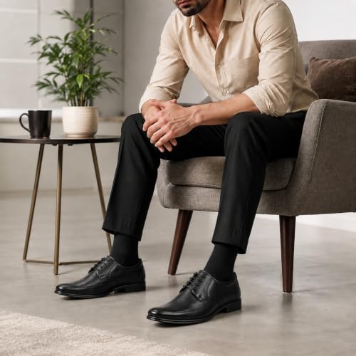Image of Blue Leather By Centrino mens 4081 Blue Leather Men's Formal Shoes | Genuine Leather Upper with Cushioned Footbed | Sleek & Stylish Design for Office & Formal Wear Lace-up design | Durable Anti-Skid Sole