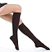Fytto Style 1020 Women's Comfy Compression Socks, 15-20mmhg, Knee High, Brown, Small Size