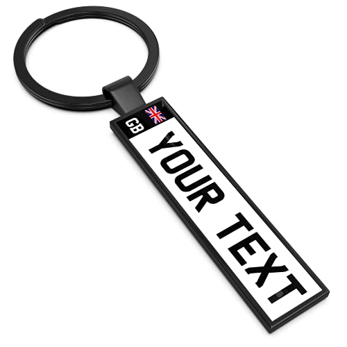 Personalised keyring keychain key chain your car number plate your text