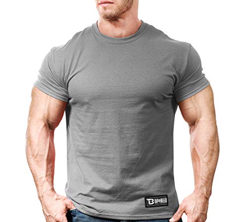Monsta Clothing Co. Men MMA Fight Training (Tap Or Bleed-OOO) Gym T-Shirt (G:GY) Grey