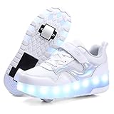 HHSTS Kids Shoes - New Upgraded with Wheels LED Light Color Shoes Shiny Roller Skates Skate Shoes Simple Kids Gifts Boys Girls The Best Gift for Party Birthday Christmas Day