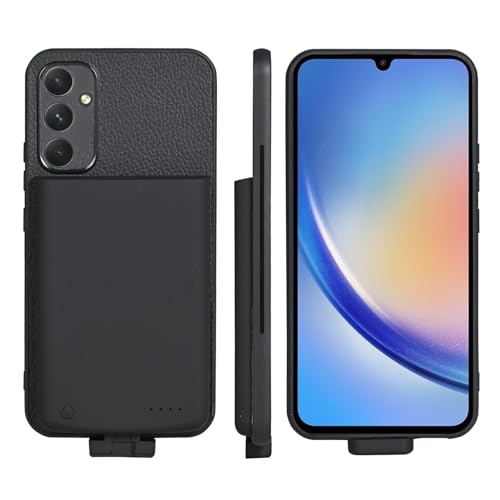 Fey Battery Case for Galaxy A34, Extended Charging Cases for Samsung Galaxy A34 5000mAh Rechargeable External Backup Power Bank Charger Cover, Black