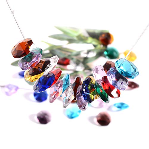 Lot 100Pcs Glass Octagon Beads - Longwin Colorful Crystal Chandelier Parts Replacement Beads Diy Lamp Hanging Pendant Suncatcher #TOP2