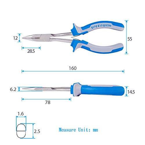 Image of SPEEDWOX Long Reach Long Nose Pliers 6 Inches Mini Wire Cutter Side Cutting Slim Precision Fine Pliers for Hard to Reach Narrow Spaces Serrated Jaws High Leverage Reduce Efforts Non-slip Handles