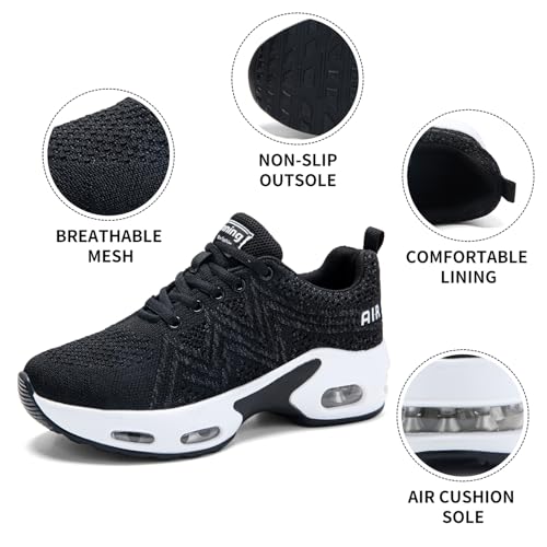 Mjxwem Women Trainers Air Cushion Running Shoes Arch Support Memory Foam Comfort Sneaker - Image 6