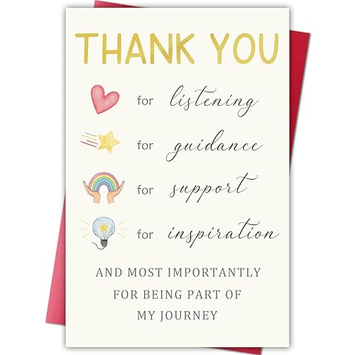 Cheeklee Thank You Card for Teacher Mentor Coach Appreciation Greeting for Guidance Support and Inspiration Heartfelt Thank You Gift for Friends Mom Dad or Coworker