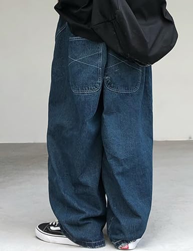 Y2k Jeans Men Vintage Baggy Cargo Jeans Hip Hop Wide Leg Denim Pants Streetwear Women4