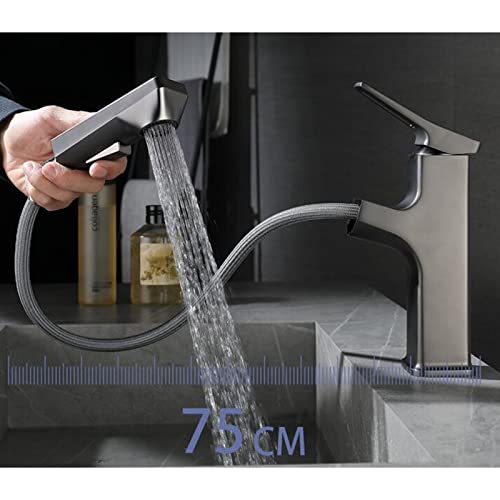 Robinet mitigeur de lavabo eau chaude froide buse extractible 2 jets - 7