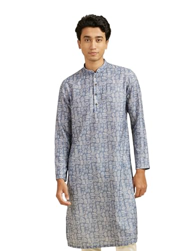 Image of DIWAS BY MANYAVAR Men's Cotton Blend Printed Kurta (1pc)