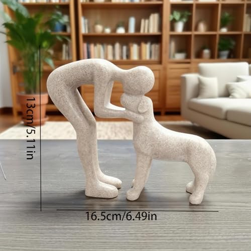 Miniatura 3 de Escultura De Perro Para Decoración Del Hogar, Estatua De Hombre Y Perro, Decoración Para Oficina, Sala De Estar, Dormitorio, Hogar, Regalos De Memoria Para Los Amantes De Las Mascotas