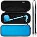 Otamatone Regular [Black] and Matte Case [Blue] Bundle Japanese Electronic Musical Instrument Portable Music Synthesizer from Japan Maywa Denki Award Educational Fun Gift for Children Teen Adult