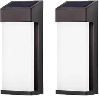 WOLONG Outdoor Solar Lights IP65 Waterproof Solar Fence Lights LED Wireless Lights Security Lights Solar Powered Motion Sensor Lights,for Deck Patio Yard Garden Path Solar Wall Lights,Black2 [Energy Class A]