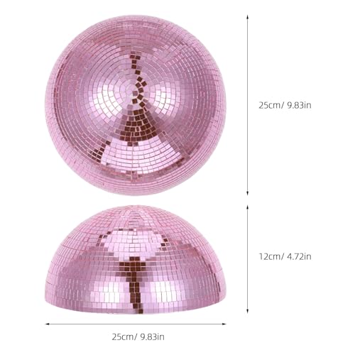 Bola espejada decorativa Lurrose para jardín y hogar, superficie pulida con diseño solar futurista, esfera holográfica rosa para uso interior y exterior miniatura 2