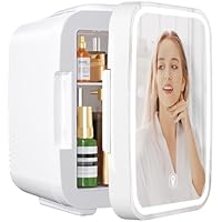 YASHE Mini Nevera para Dormitorio, Skincare Nevera con Espejo