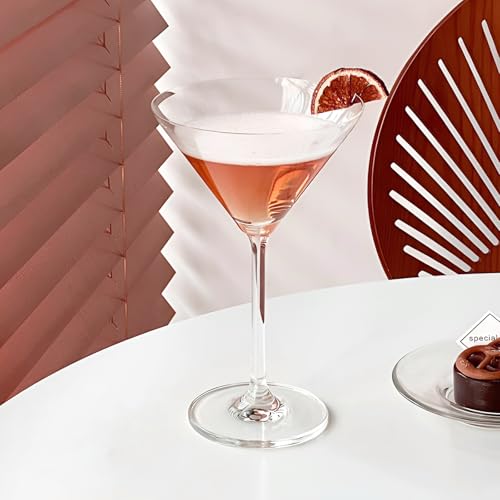 MUXHEL Szklanki do Martini zestaw 4 sztuk, 250 ml, szklanki do martini, szklanki Cosmopolitan, szklanki do martini, na imprezę, do domu, na imprezy i inne okazje