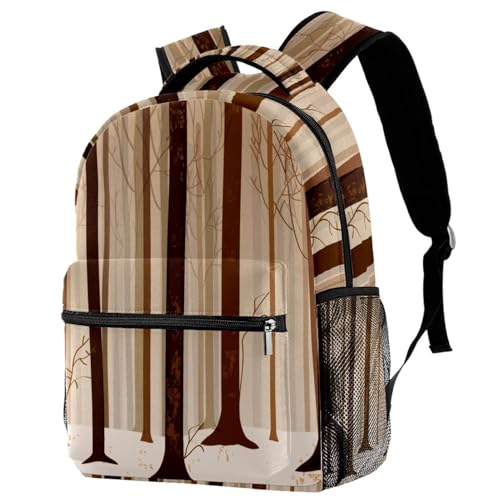 Sac à dos d'école motif forêt d'hiver multicolore grand volume 11.5x8x16 in pour tous