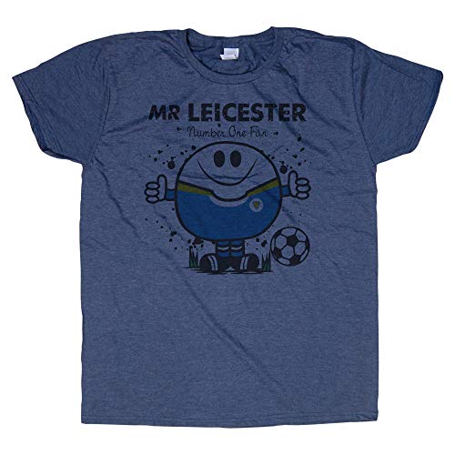 Kapow Gifts Leicester T-Shirt. Gift for Man Football Fan Soccer Present Xmas Idea Men (X-Large) Blue