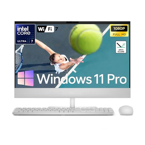 Image of Dell 27 All-in-One Desktop Computer, Intel Ultra 7 355 8-Core AI Processor, 23.8 inch FHD WVA Anti-Glare Display, Wi-Fi 7, Bluetooth 6.0, Windows 11 Pro for Business (64GB RAM | 2TB SSD)