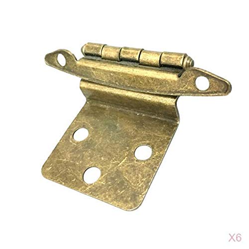 HEAVENGLOW 6pcs Vintage Antique Brass Mini Hinges for Wooden Furniture...
