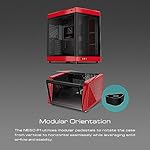 GAMDIAS RGB Tempered Glass Gaming Computer PC Case, 2-Way Standing w/Vertical & Horizontal Orientaton & One-Touch Open, Support up to 420mm AIO, Huge Cable Management & Excellent Airflow NESO P1 BR - Image 3