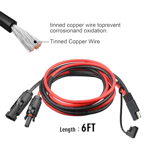 image for LeTaoXing Solar Panel to SAE Adapter Cable 10AWG SAE to Solar Cable Ex