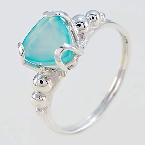 Bague en argent sterling 925 triangle mariage pierres précieuses