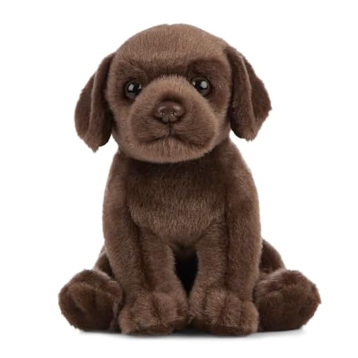 Peluche Living Nature - Chiot Labrador en peluche, brun chocolat (16 cm)