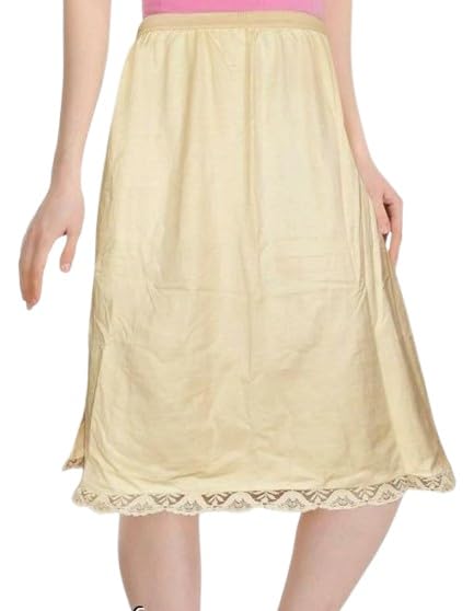 Women's Solid Mid Rise Cotton Blend Skirt Slip Comfortable, Breathable, Lightweight, Skin Friendly-picture-28