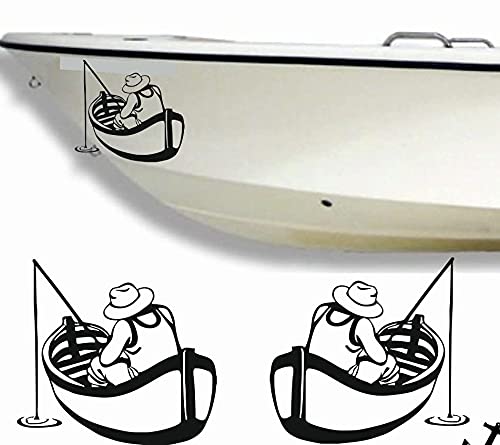 2 pegatinas para barco de pesca, de lámina de alto rendimiento – muchos colores a elegir – pegatinas para barcos de pesca – pegatina para barcos de pesca, bug trasero, pescado, bote neumático