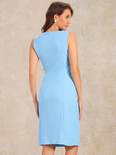 Image of Allegra K Women's Work Sheath Dress Sleeveless Business Office Pencil Dresss