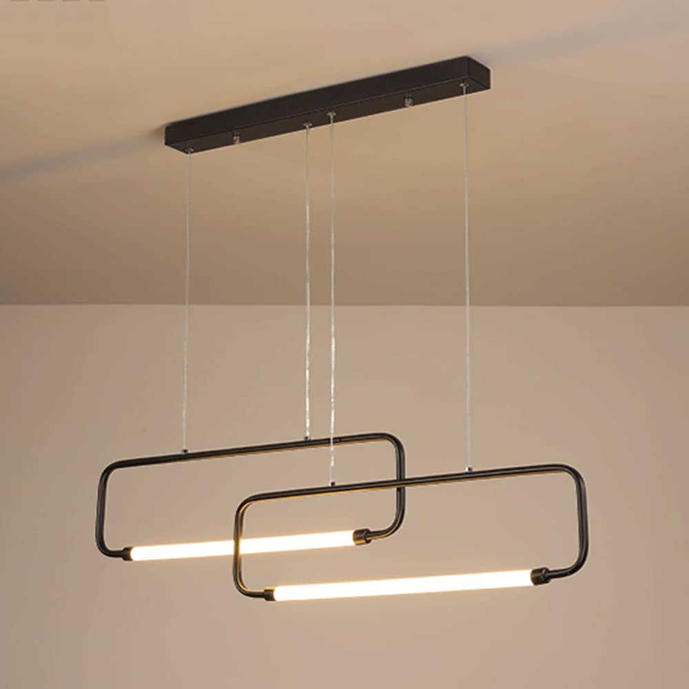 Lustre LED moderne à longue bande suspendue pour table de salon