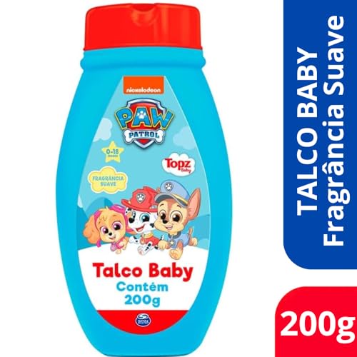 Kit 4 Talco Infantil Patrulha Canina Suave 200g - Topz Baby