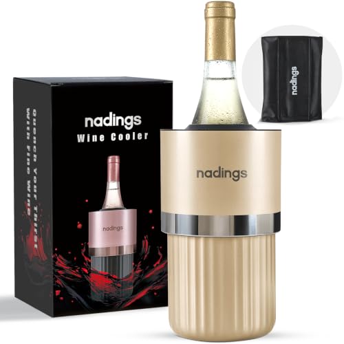 Image of Nadings Iceless Wine Chiller, Keeps Cold 6+ Hours, Fits Most Wine Bottles
